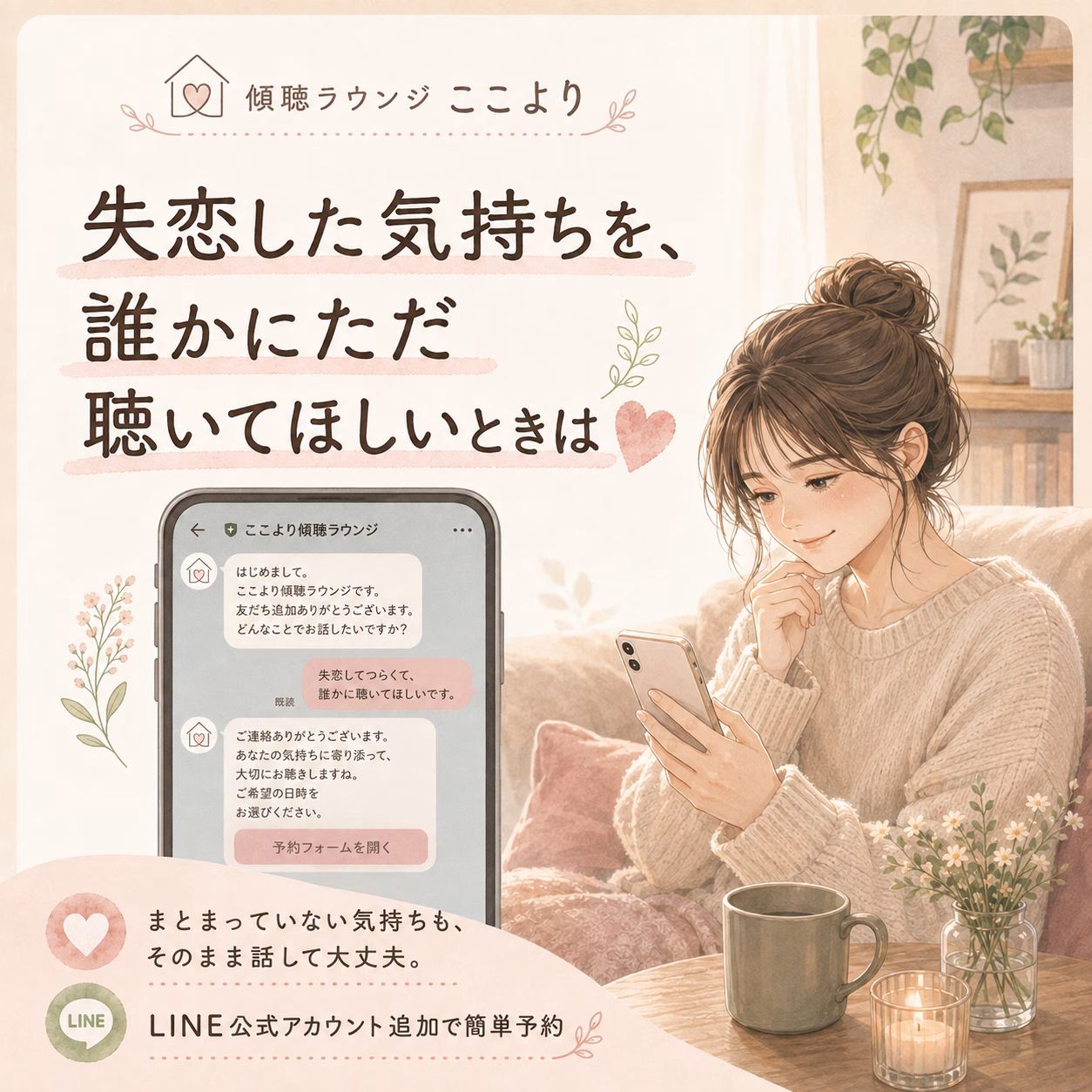 失恋した気持ちを、誰かにただ聴いてほしいときは