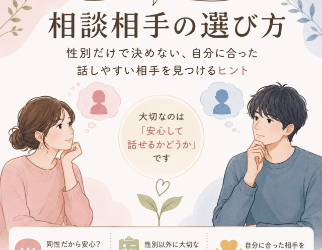 同性と異性、どちらが話しやすい？相談相手を選ぶときに大切なこと