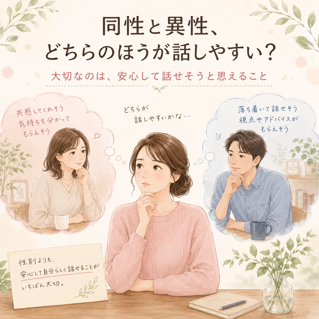 同性と異性、どちらのほうが話しやすい？