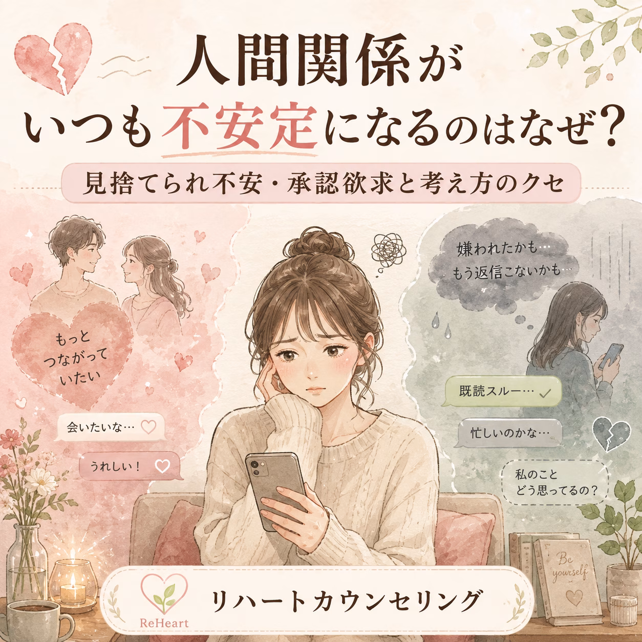 人間関係がいつも不安定になるのはなぜ？｜見捨てられ不安・承認欲求と考え方のクセ