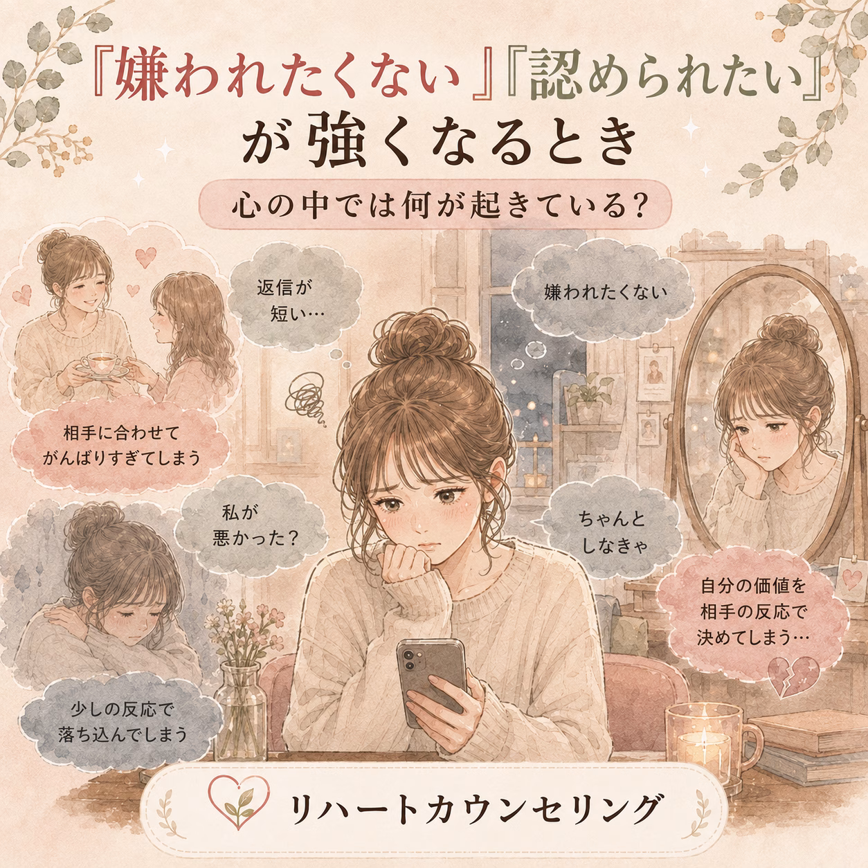 「嫌われたくない」「認められたい」が強くなるとき、心の中では何が起きている?