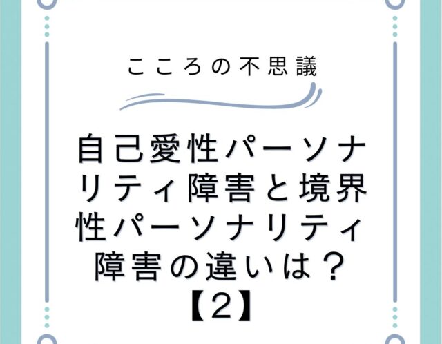 自己愛性パーソナリティ障害と境界性パーソナリティ障害の違いは？【2】