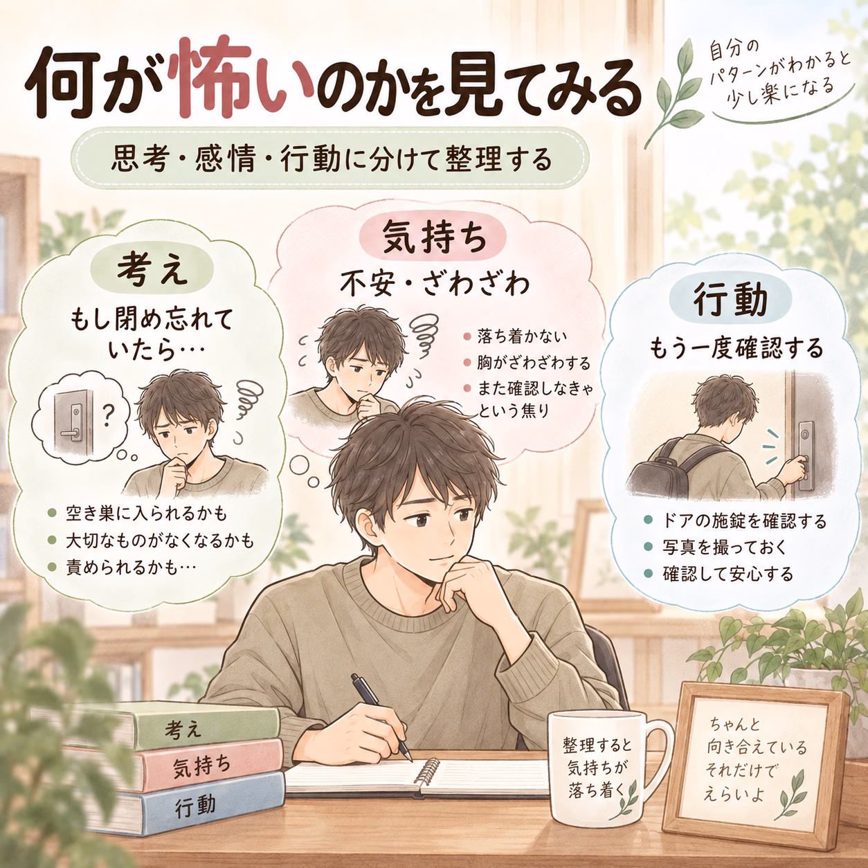 「何が怖いのか」を、思考・感情・行動に分けて見てみる