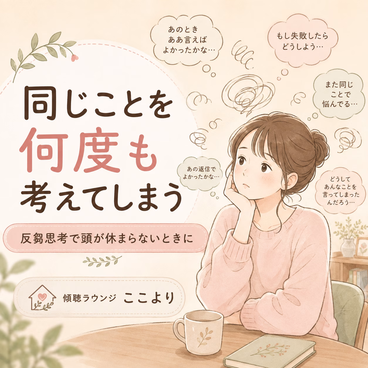 同じことを何度も考えてしまう｜反芻思考で頭が休まらないときに話す意味