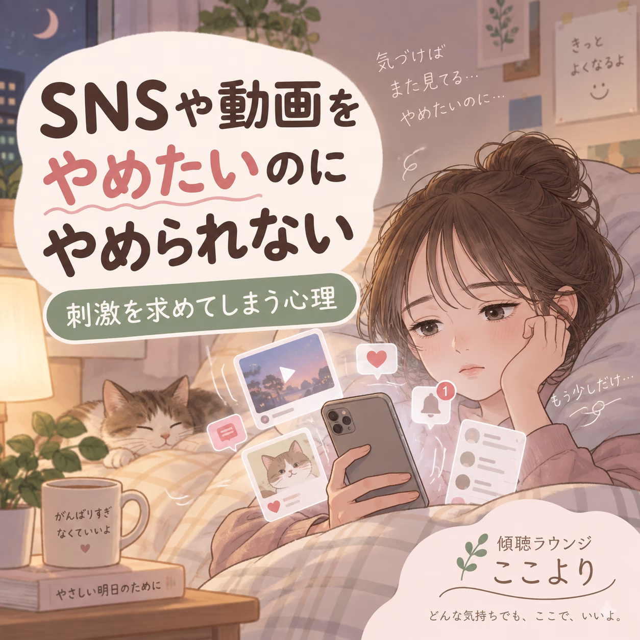 SNSや動画をやめたいのにやめられない｜刺激を求めてしまう心理と気持ちの整え方
