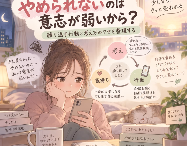 スマホやSNSをやめられないのは意志が弱いから？繰り返す行動と考え方のクセを整理する
