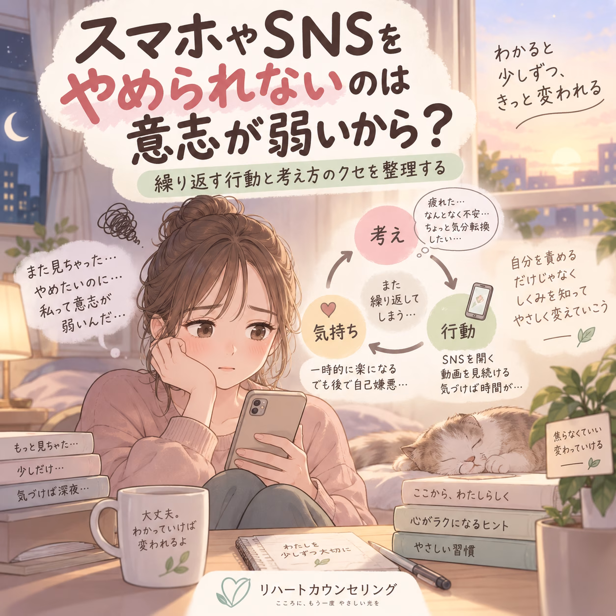 スマホやSNSをやめられないのは意志が弱いから？繰り返す行動と考え方のクセを整理する