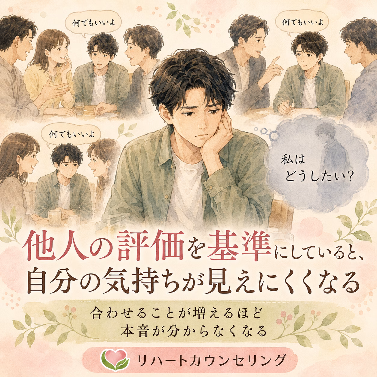 他人の評価を基準にしていると、自分の気持ちが見えにくくなる