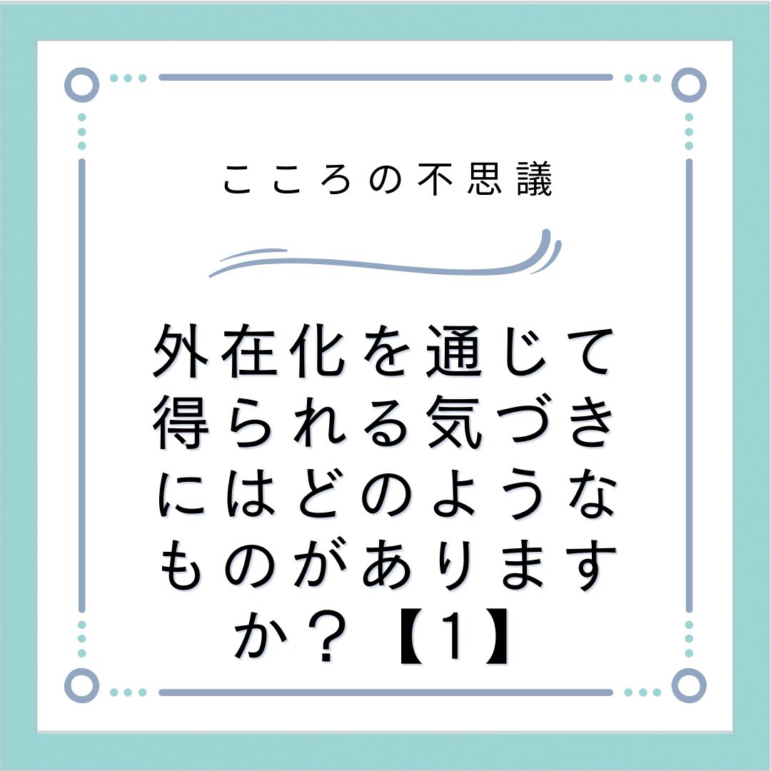 外在化を通じて得られる気づきにはどのようなものがありますか？【1】