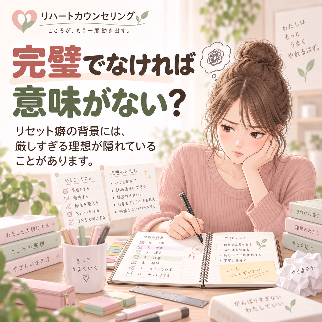 リセット癖と完璧主義｜「完璧でなければ意味がない」心理