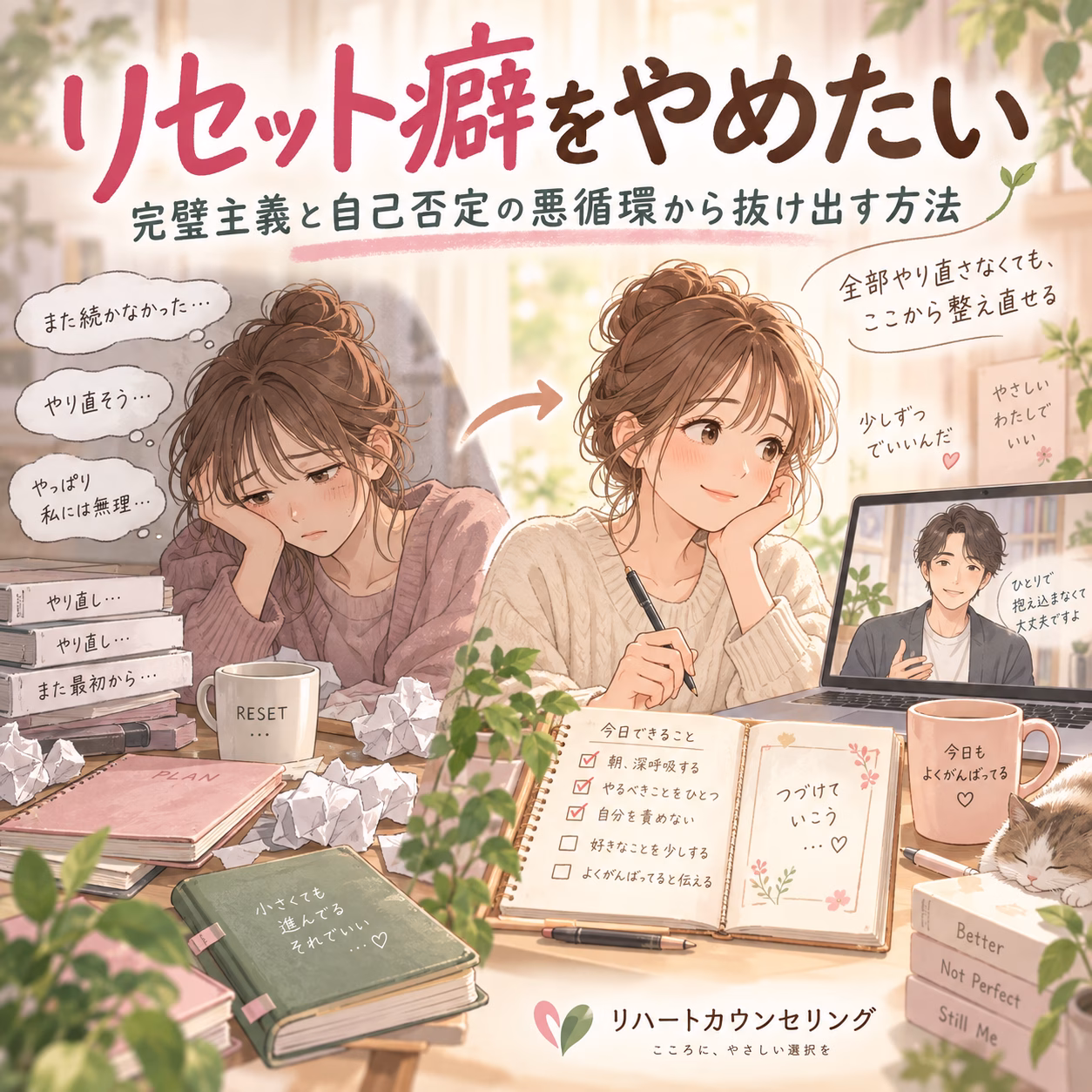 リセット癖をやめたい｜完璧主義と自己否定の悪循環から抜け出す方法