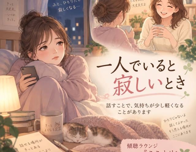 一人でいると寂しくてつらいとき｜誰かに話すことで気持ちが軽くなる理由