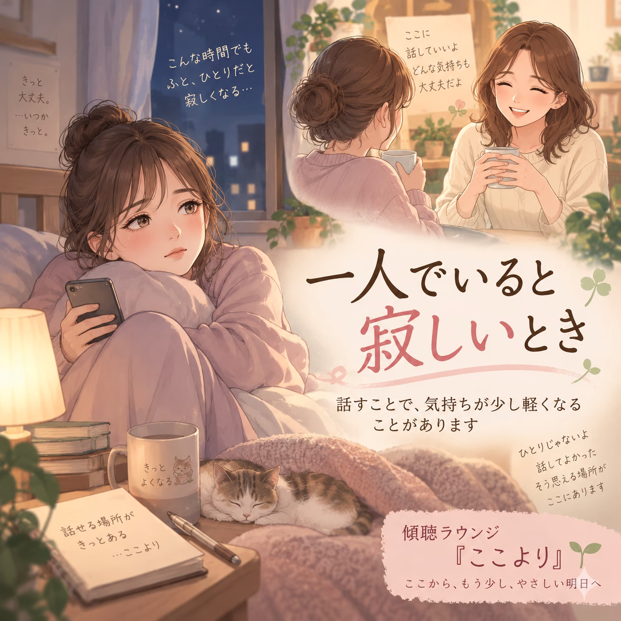 一人でいると寂しくてつらいとき｜誰かに話すことで気持ちが軽くなる理由