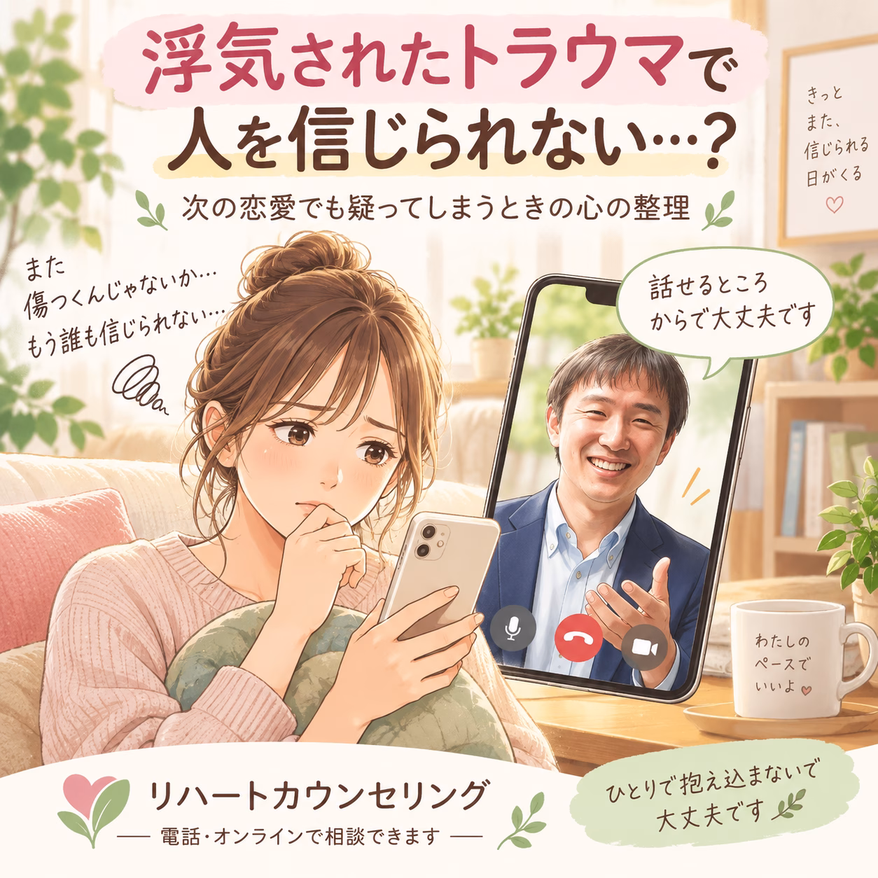 浮気されたトラウマで人を信じられない｜次の恋愛でも疑ってしまうときの心の整理