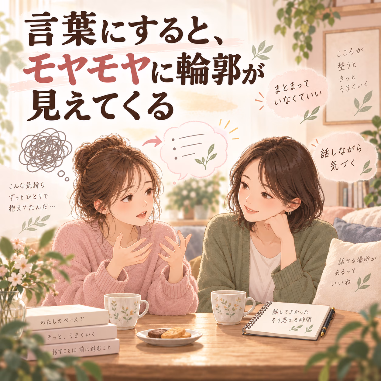 言葉にしてみると、頭の中のモヤモヤに輪郭が見えてくる