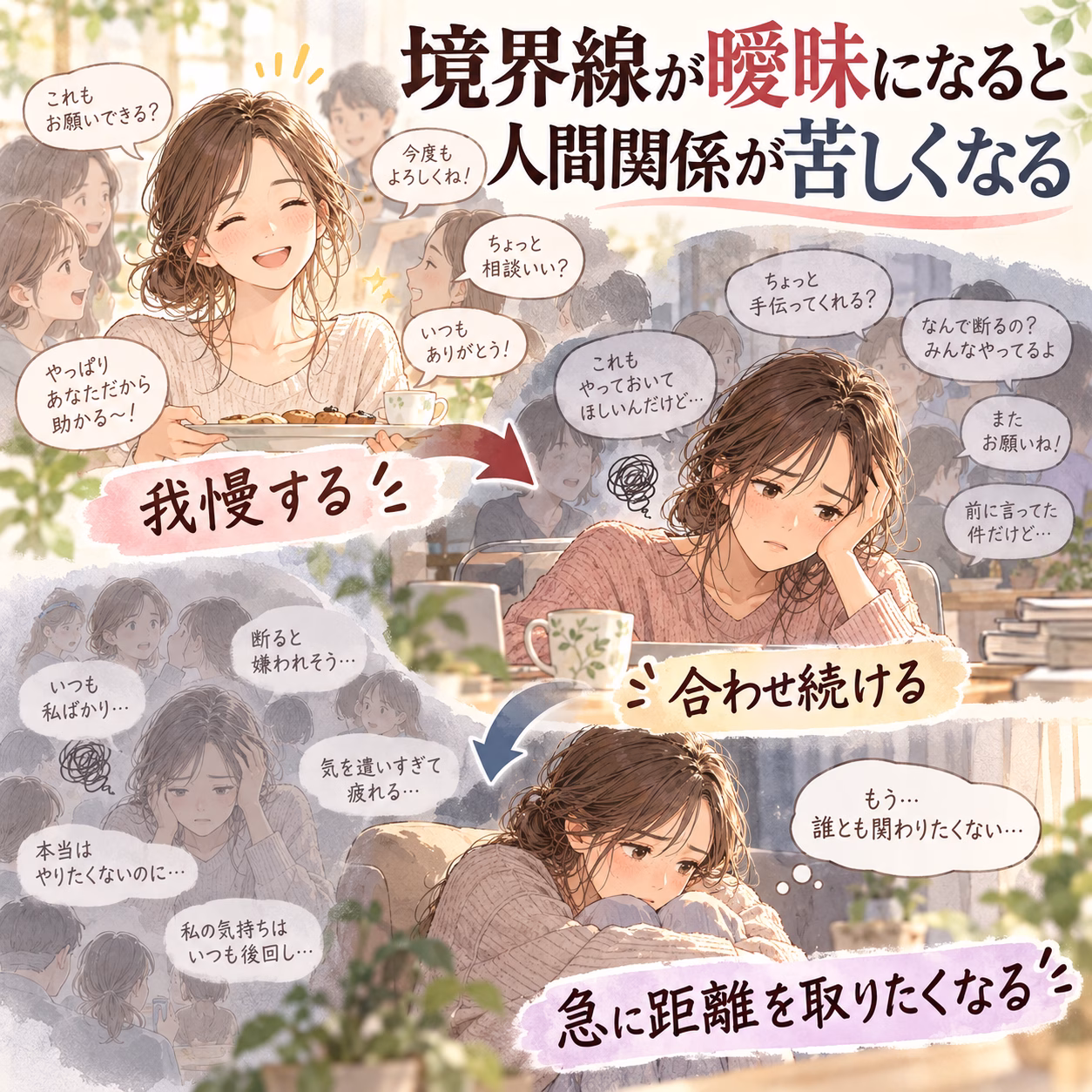 境界線が曖昧になると人間関係が苦しくなる