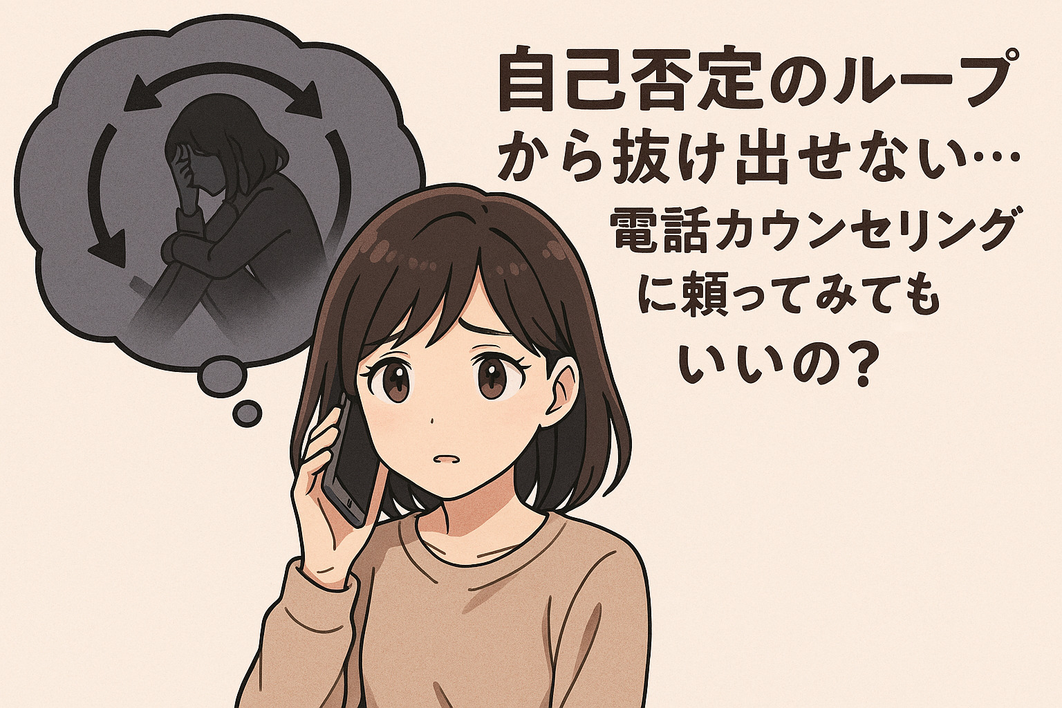 自己否定のループから抜け出せない…電話カウンセリングに頼ってみてもいいの？