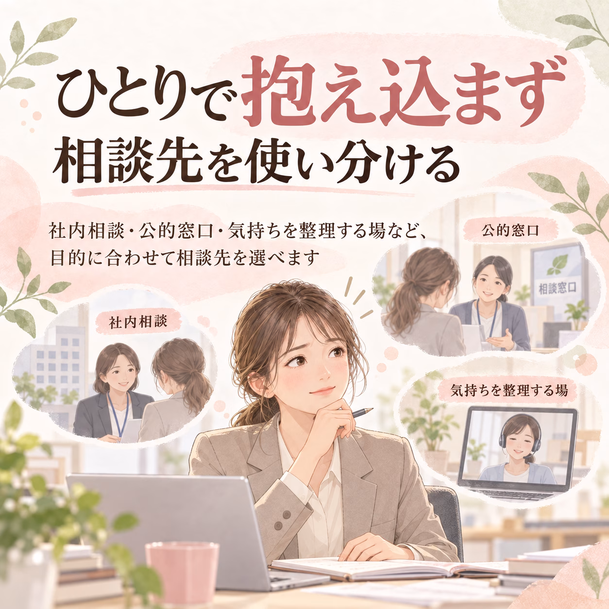 ひとりで抱え込まず、相談先を使い分ける