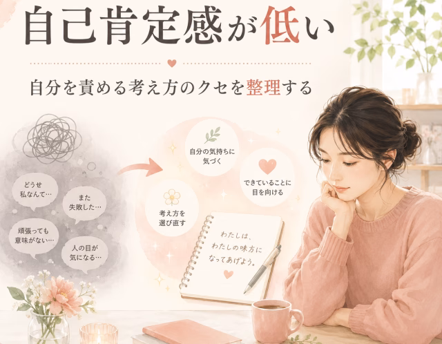 自己肯定感が低く「自分を認められない」と感じる方へ｜考え方のクセを整理するカウンセリング
