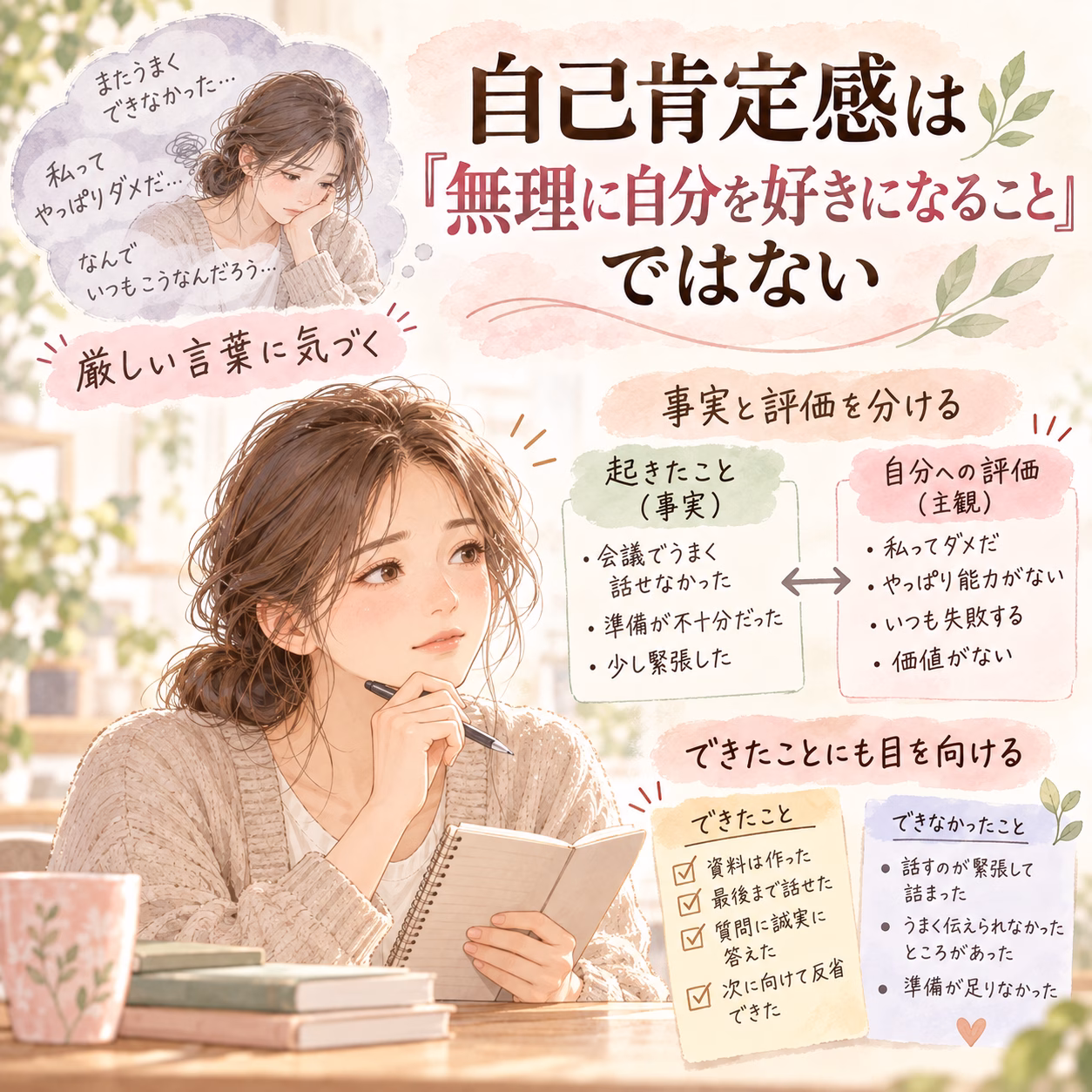 自己肯定感は「無理に自分を好きになること」ではない