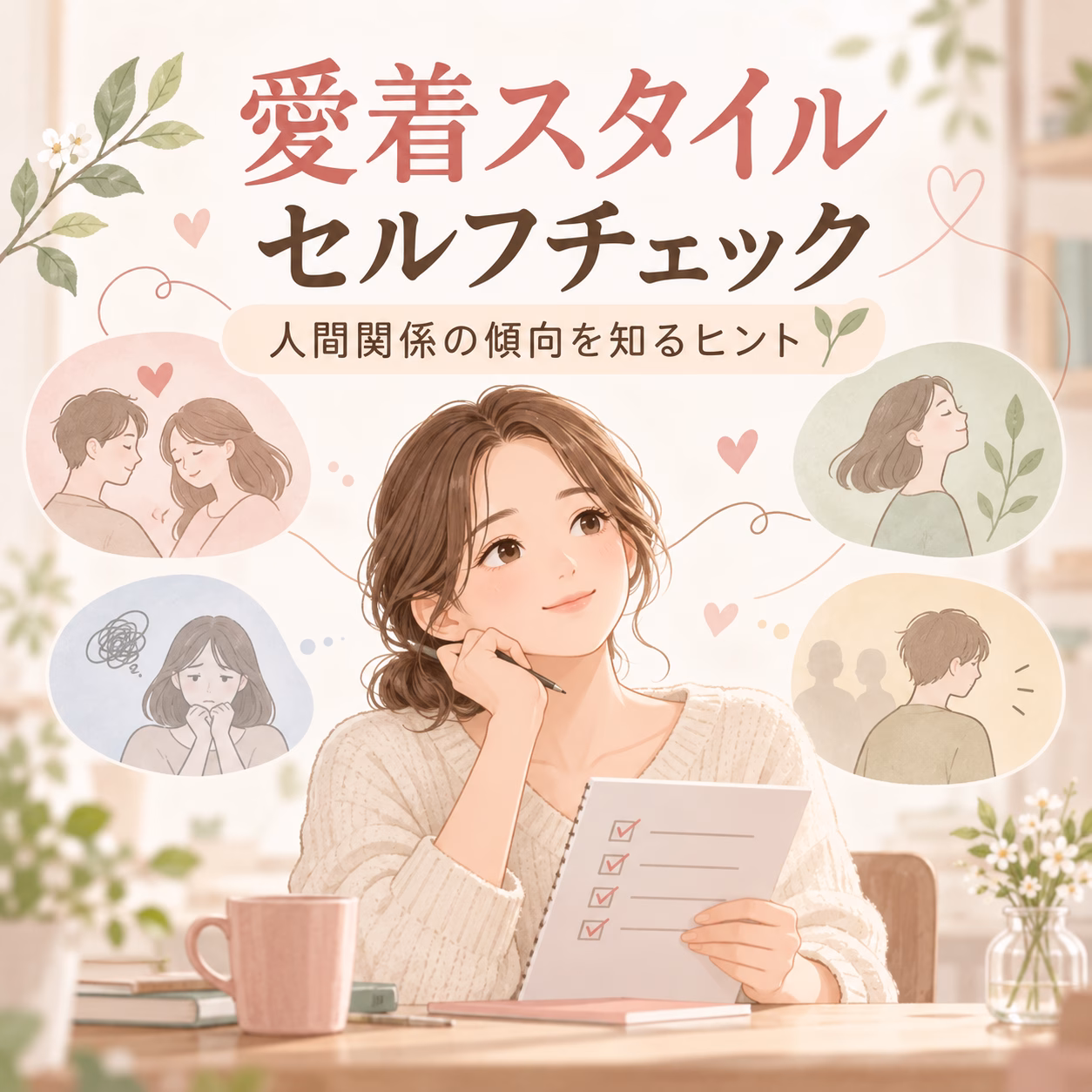 愛着スタイルセルフチェック｜不安型・回避型など4タイプの傾向を確認