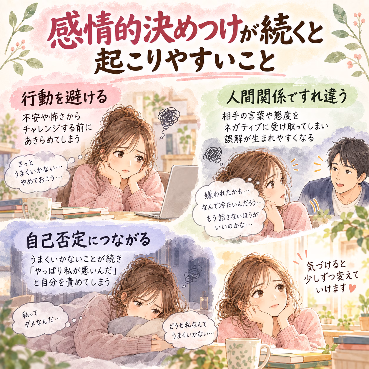 感情的決めつけが続くと起こりやすいこと