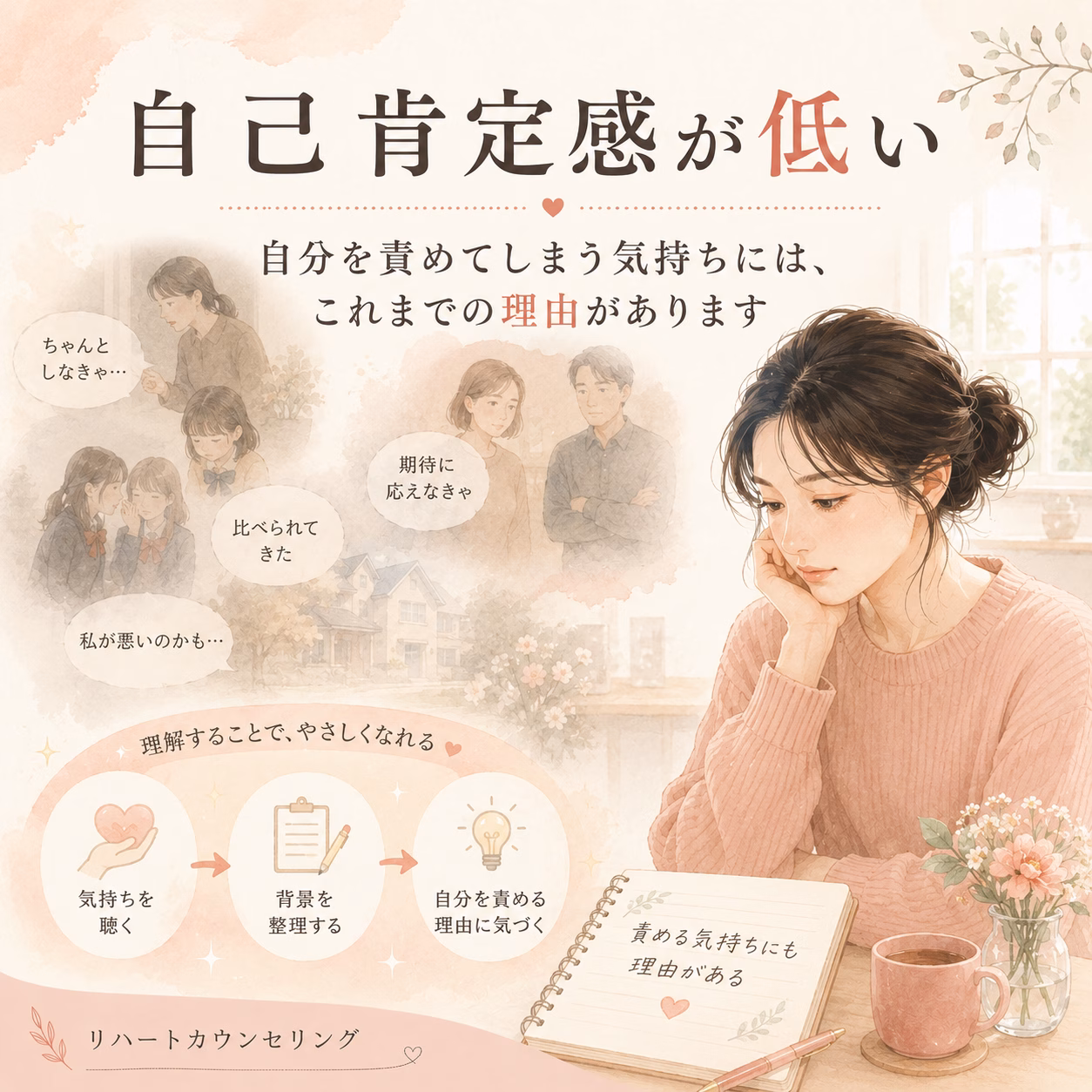 自分を責めてしまう気持ちには、これまでの理由があります