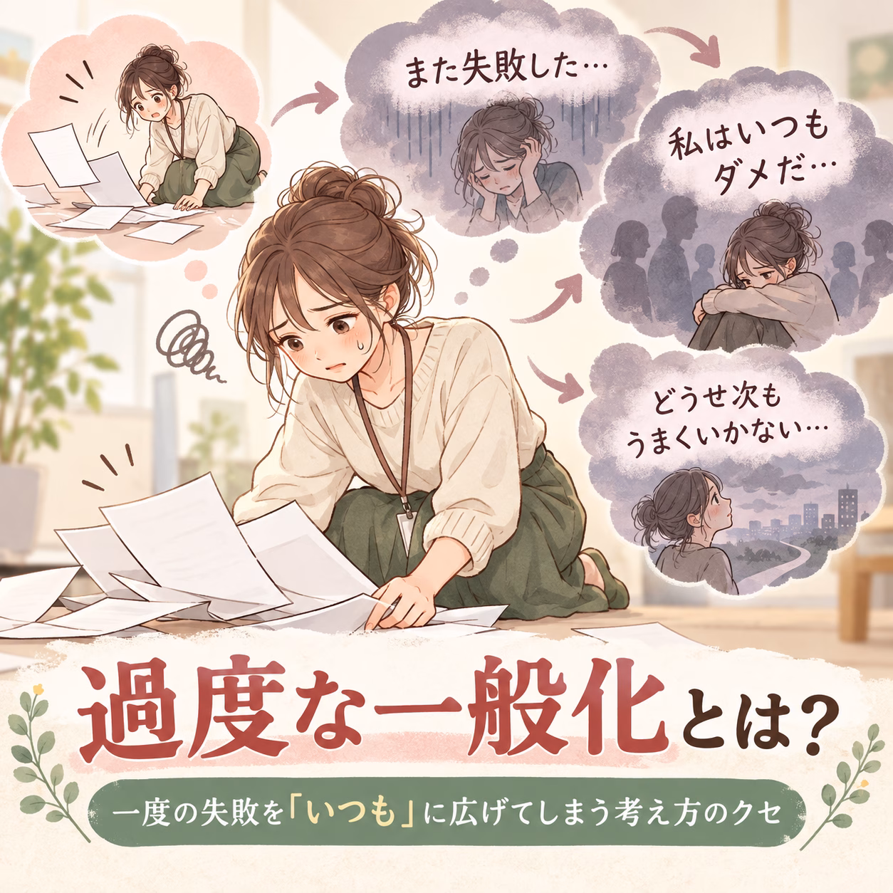 過度な一般化とは？一度の失敗を「いつも」に広げてしまう考え方のクセ