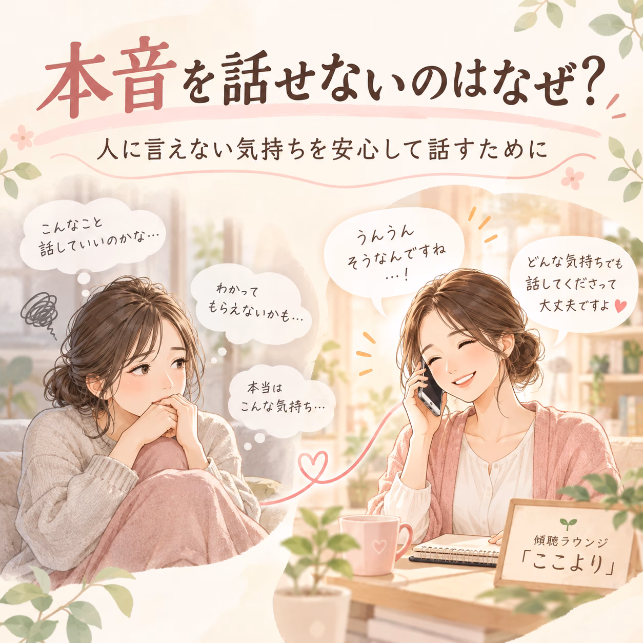 本音を話せないのはなぜ？人に言えない気持ちを安心して話すために