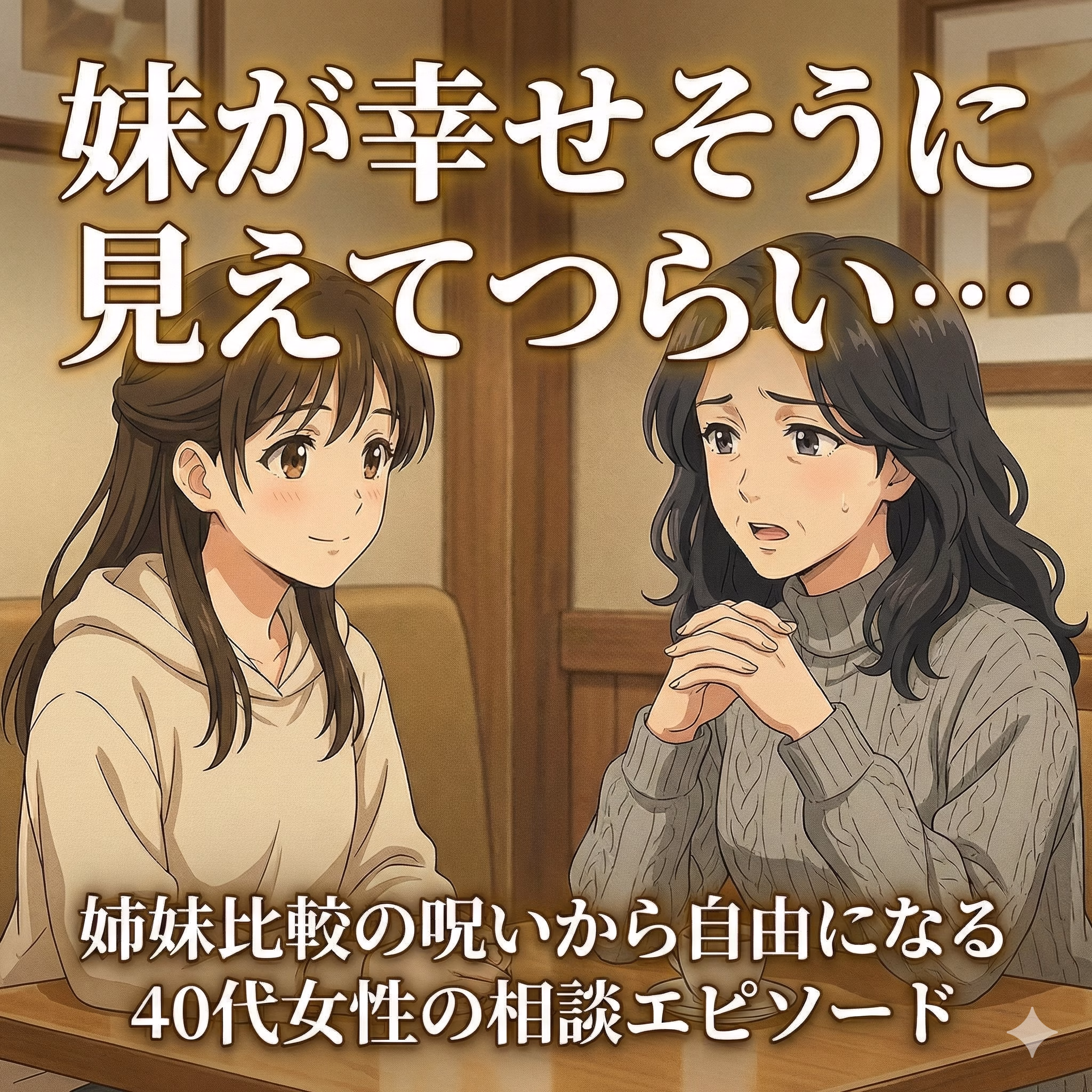 姉妹を比べて苦しくなる理由｜妹が幸せそうに見えてつらい…40代女性の相談エピソード