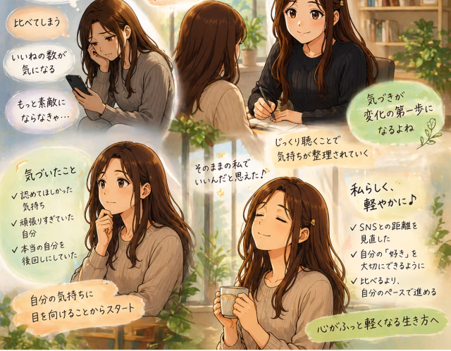 SNS疲れ・自己肯定感の低下に悩むあなたへ｜「頑張りすぎる自分」を手放した実体験ストーリー