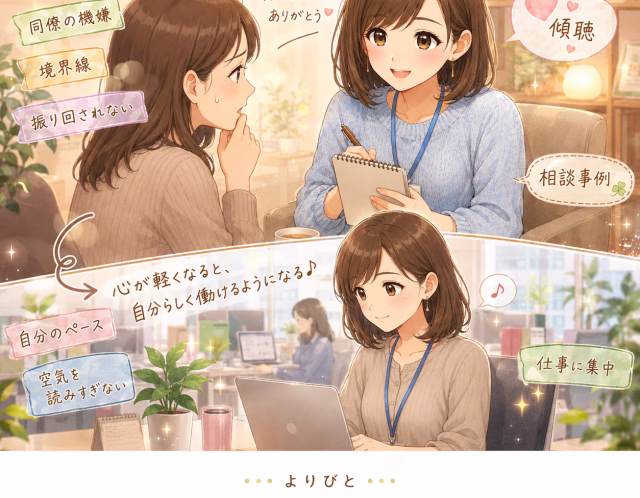 職場の人間関係に疲れた30代女性の相談事例｜同僚の機嫌に振り回されない境界線の引き方