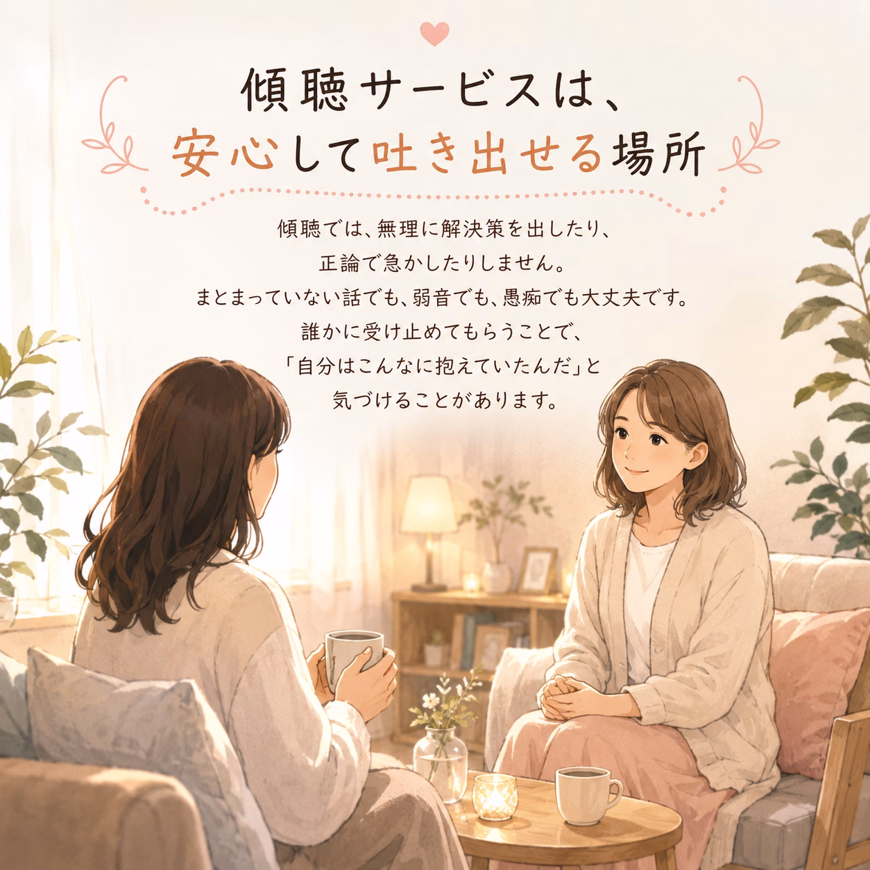 傾聴サービスは安心して吐き出せる場所