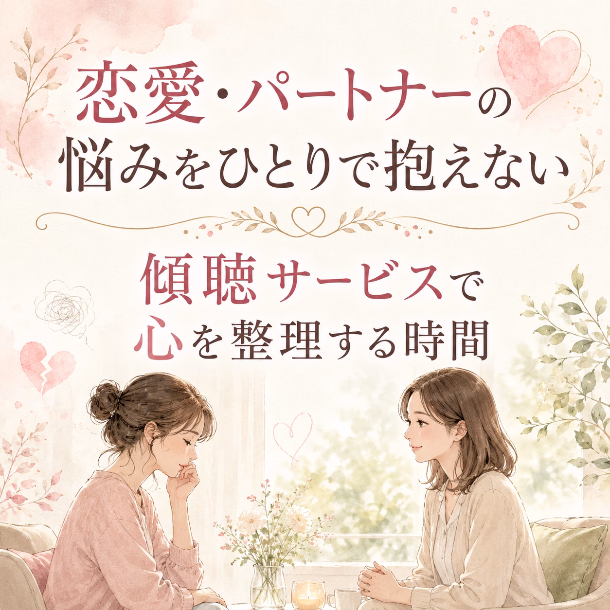 恋愛・パートナーの悩みをひとりで抱えない｜傾聴サービスで心を整理する時間