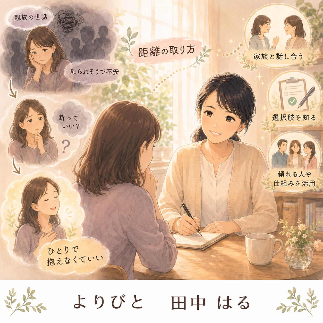 親族の世話を頼まれそうで不安子どものいない叔父叔母との距離の取り方相談事例 | リハートカウンセリング.com|誰にも言えない気持ちに寄り添う電話・オンライン相談 親族の世話を頼まれそうで不安…子どものいない叔父叔母との距離の取り方【相談事例】