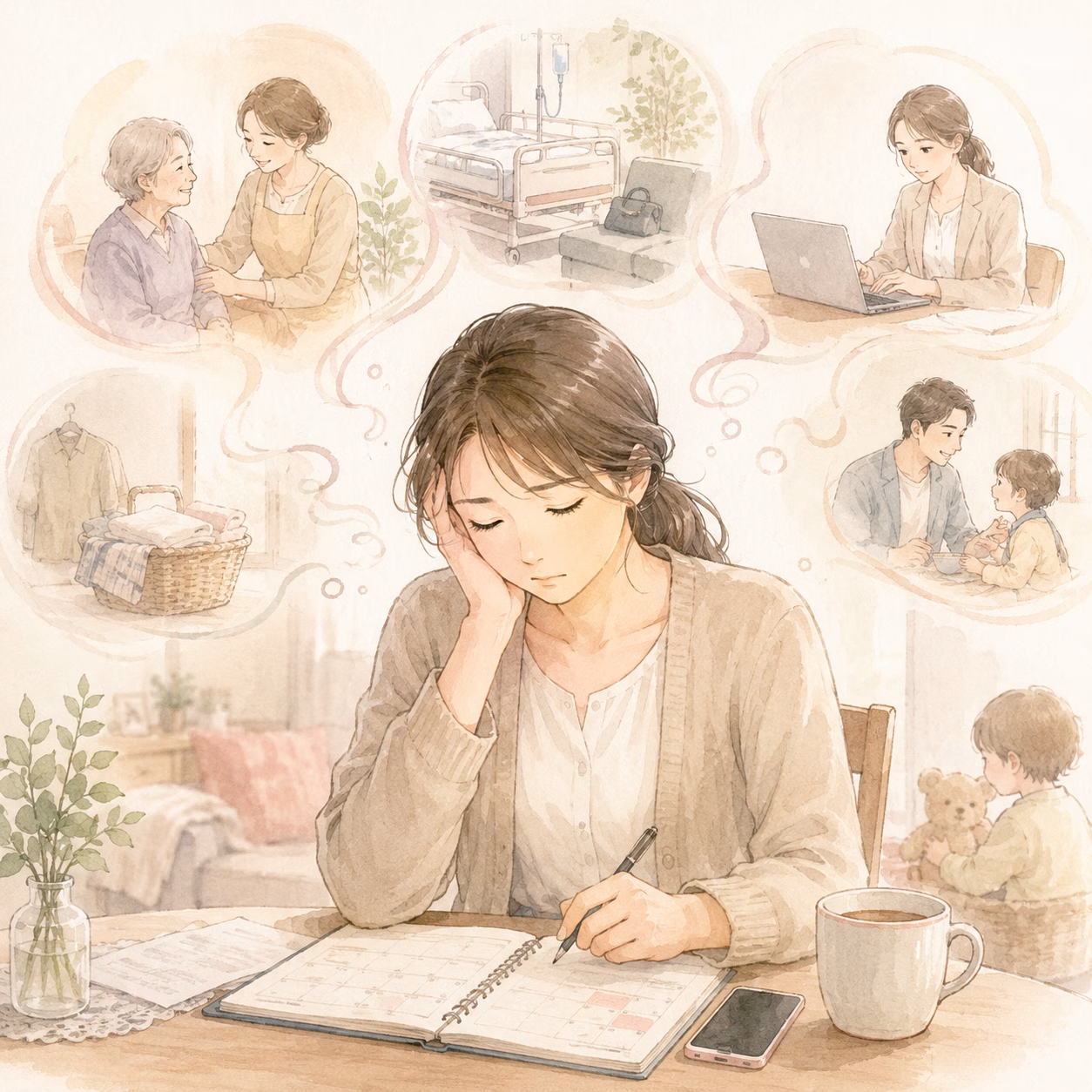 介護や家族を支える悩みは、ひとりで抱え込みやすい