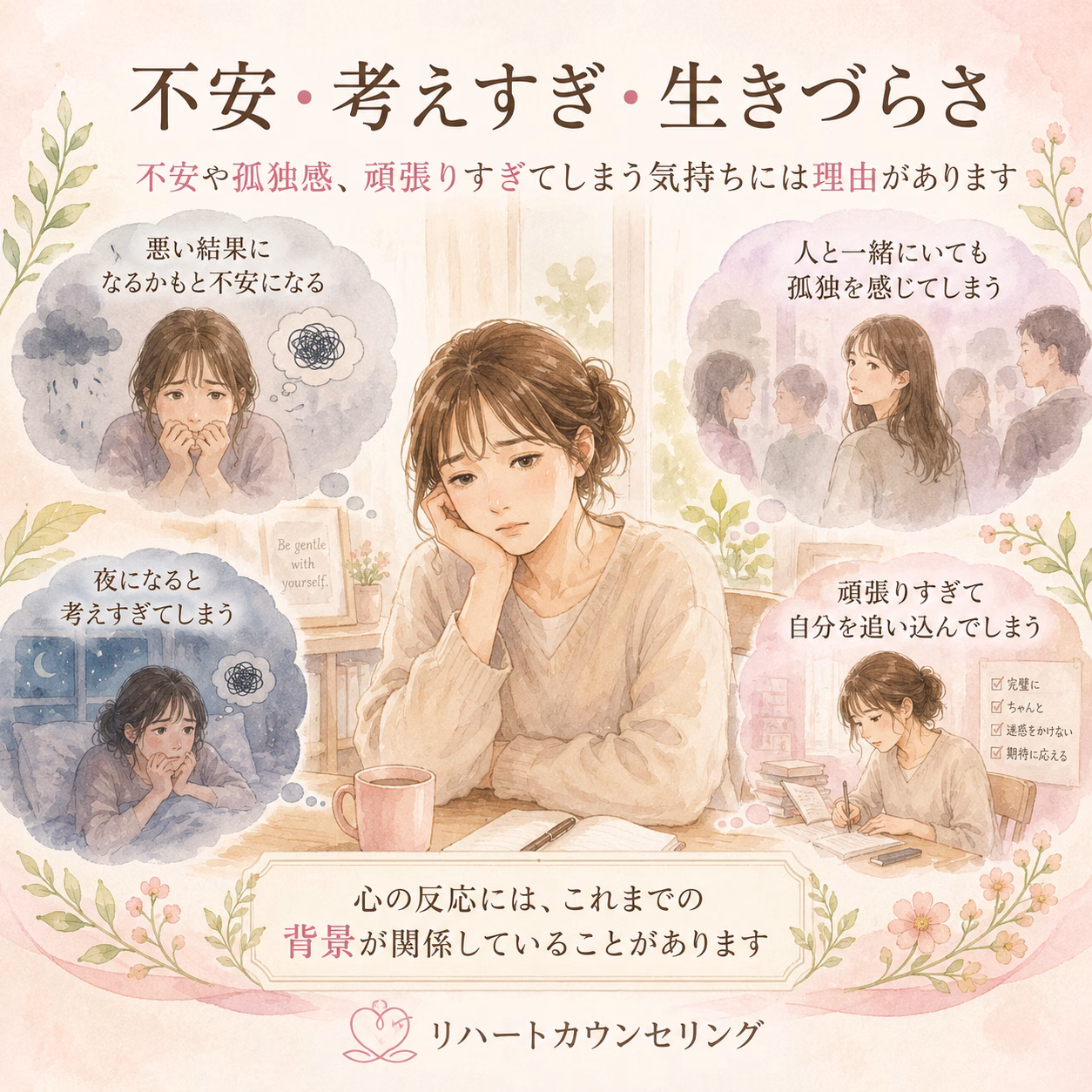 不安や孤独感、頑張りすぎてしまう気持ちには理由があります