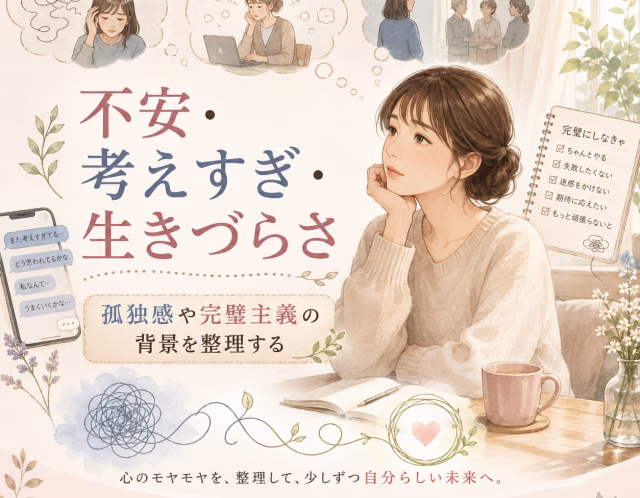 不安や考えすぎ、孤独感で生きづらい方へ｜完璧主義と考え方のクセを整理するカウンセリング