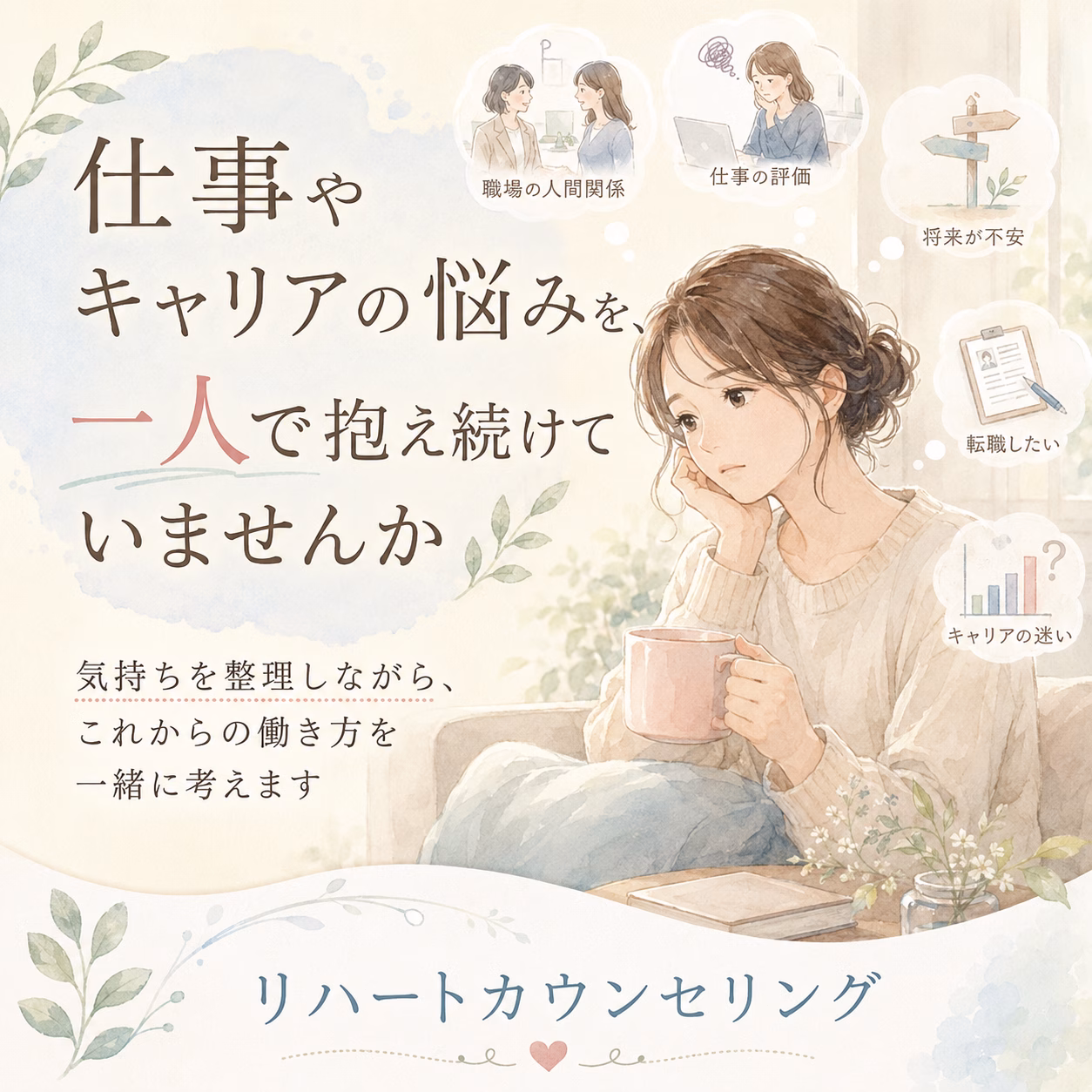 仕事やキャリアの悩みを、一人で抱え続けていませんか