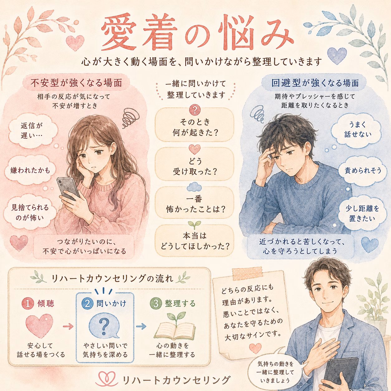 問いかけを通して、愛着の反応が強くなる場面を整理する