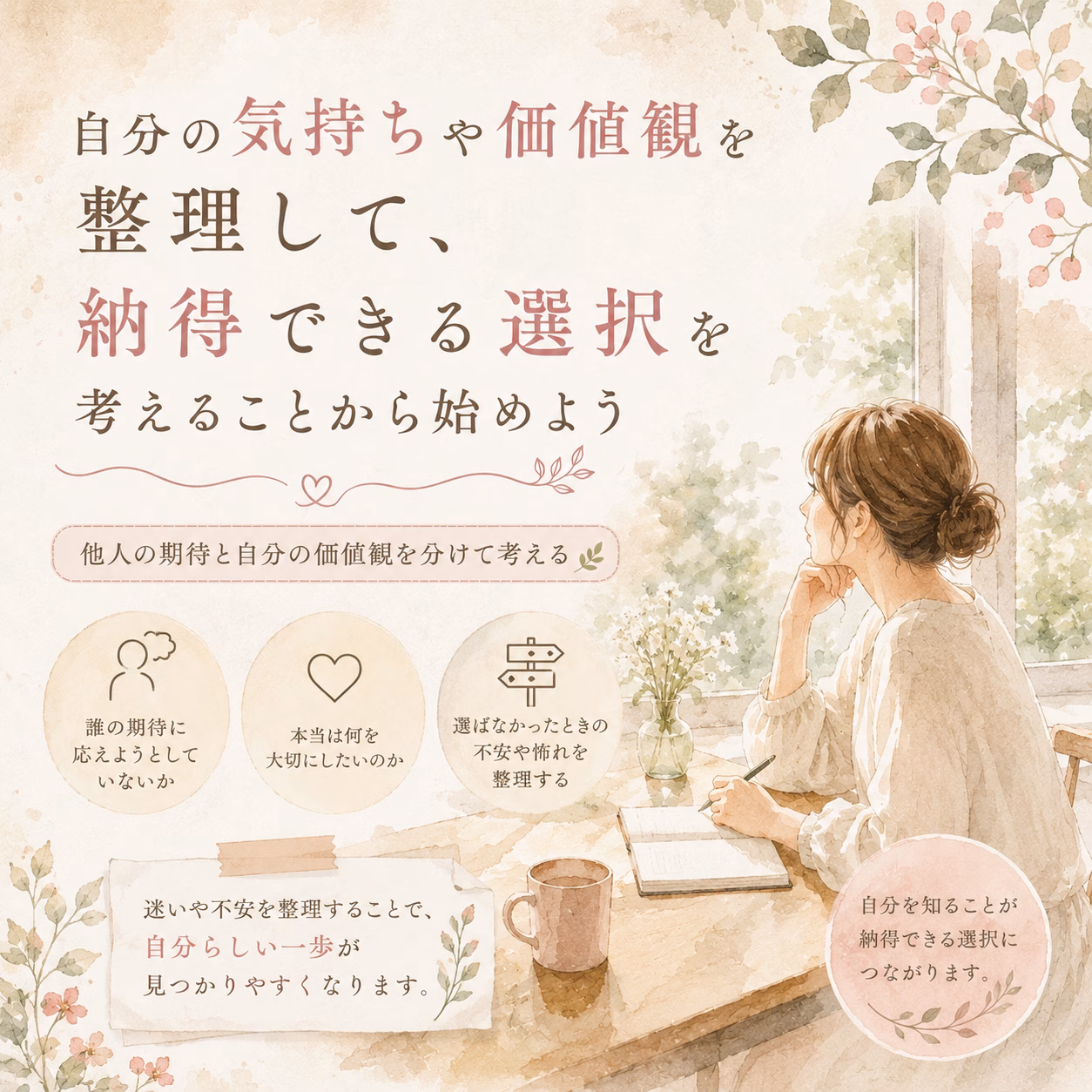 問いかけを重ねながら、他人の期待と自分の価値観を分けていく