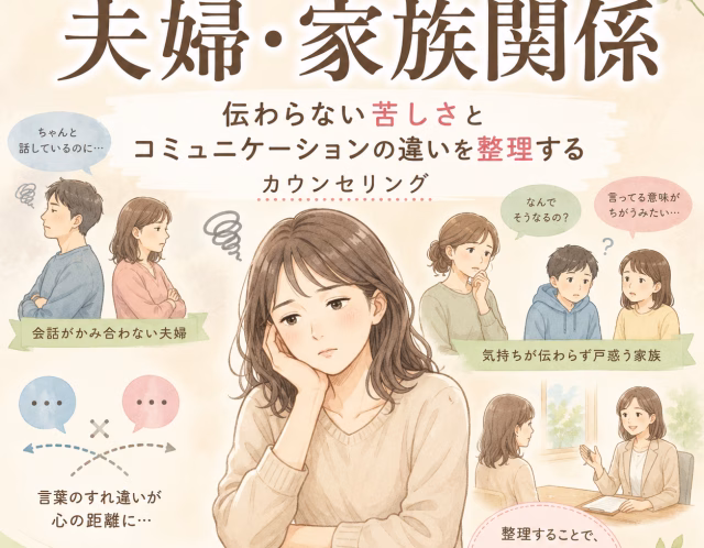 夫婦・家族関係がつらい方へ｜伝わらない苦しさとコミュニケーションの違いを整理するカウンセリング