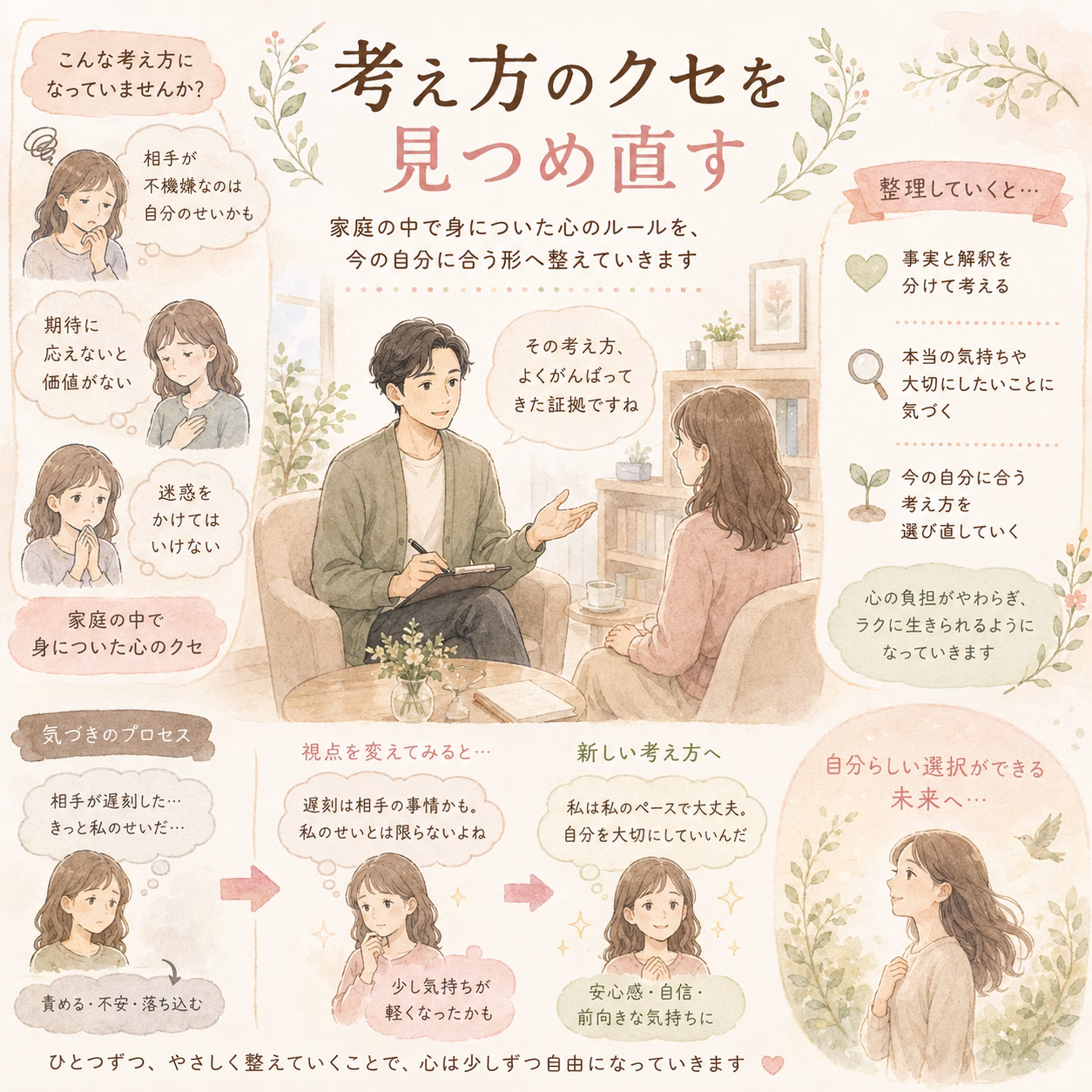 家庭の中で身についた考え方のクセを、今の自分に合う形へ整えていく