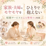 家族・夫婦のモヤモヤをひとりで抱えない｜傾聴サービスで心を整理する時間