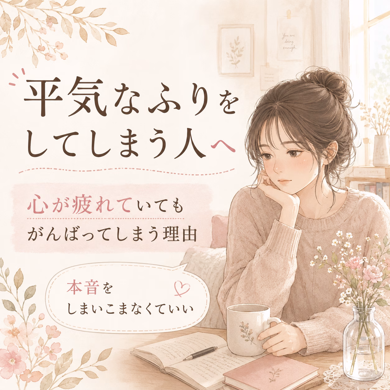 平気なふりを続ける人は、つらさよりも周りの安心を優先しています