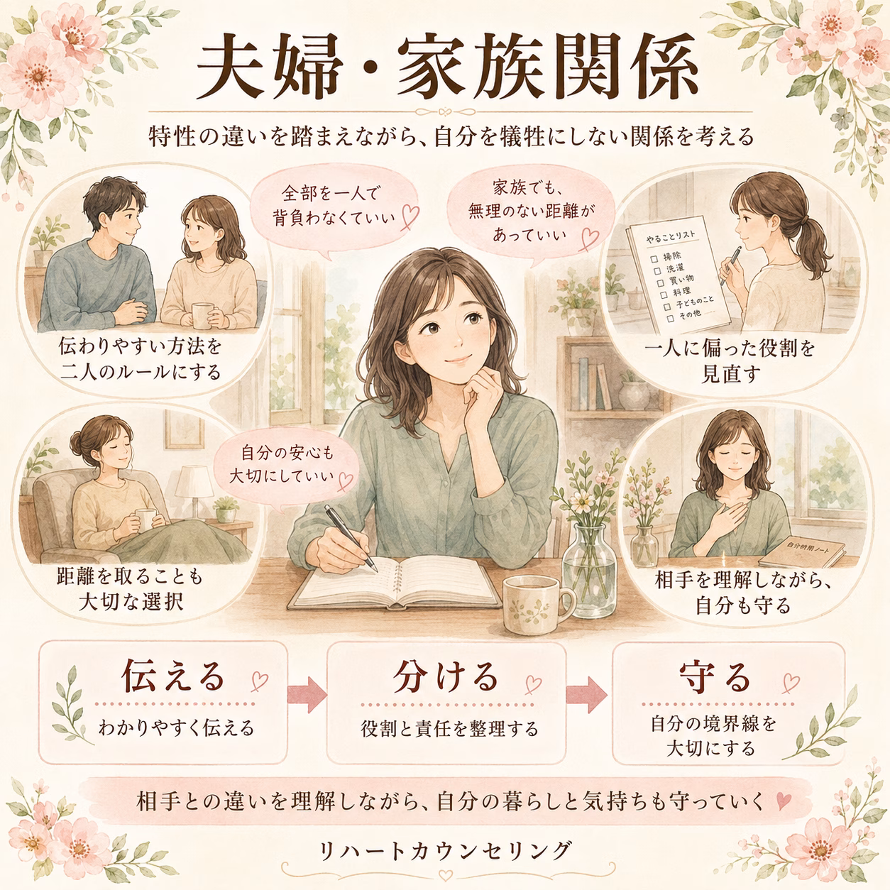 特性の違いを踏まえながら、自分を犠牲にしない関係を考える