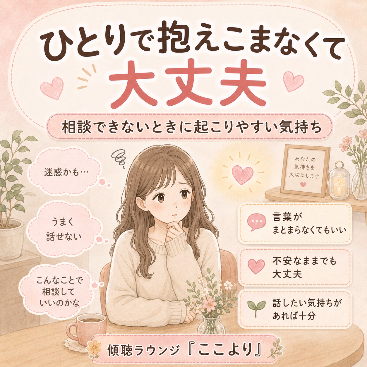 相談する勇気が出ないのは、話したいことがないからではありません