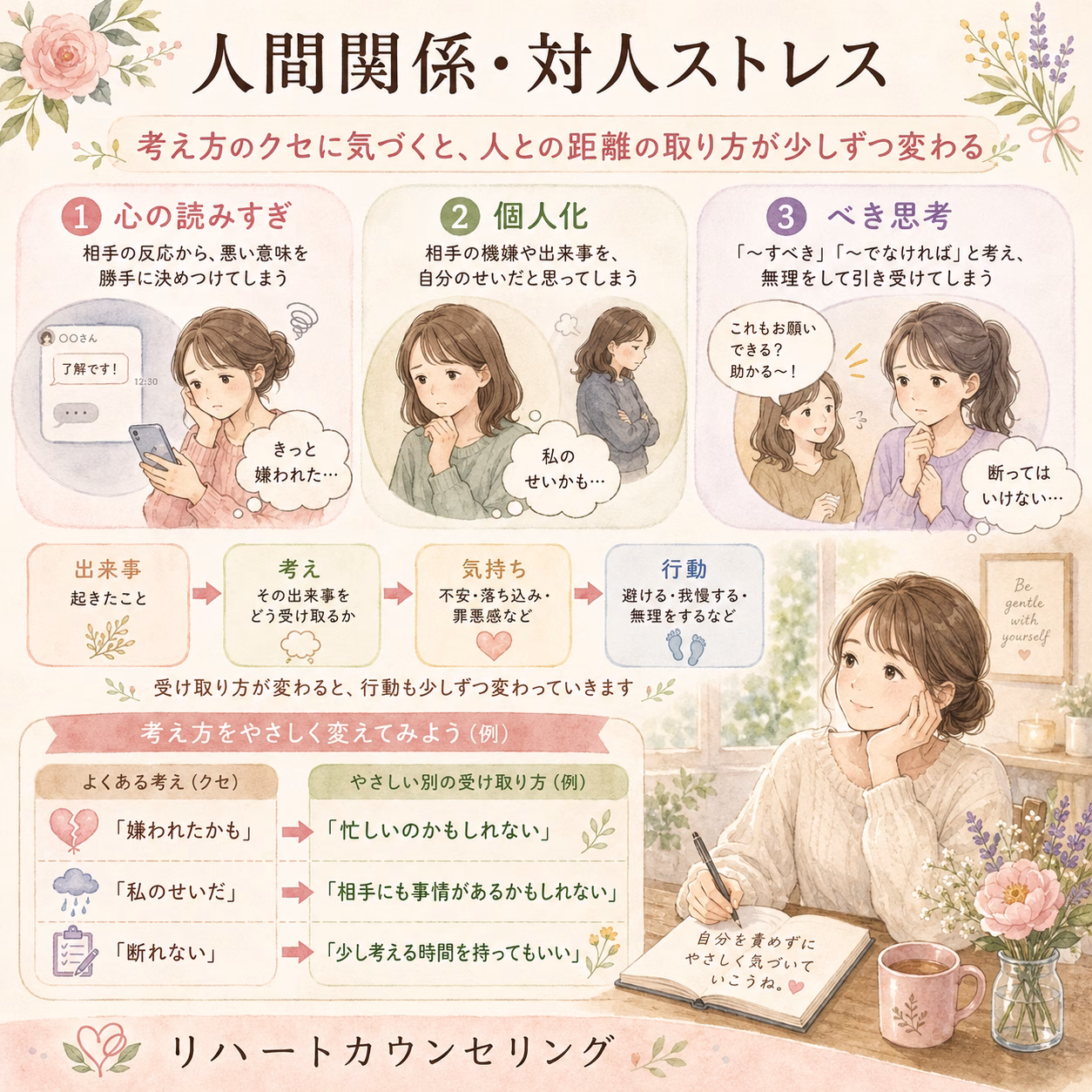 考え方のクセに気づくと、人との距離の取り方が少しずつ変わる