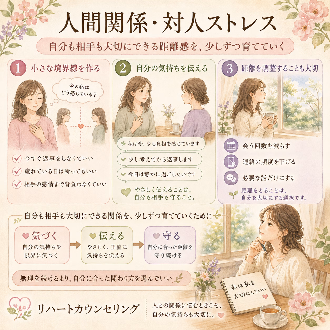 自分も相手も大切にできる距離感を、少しずつ育てていく
