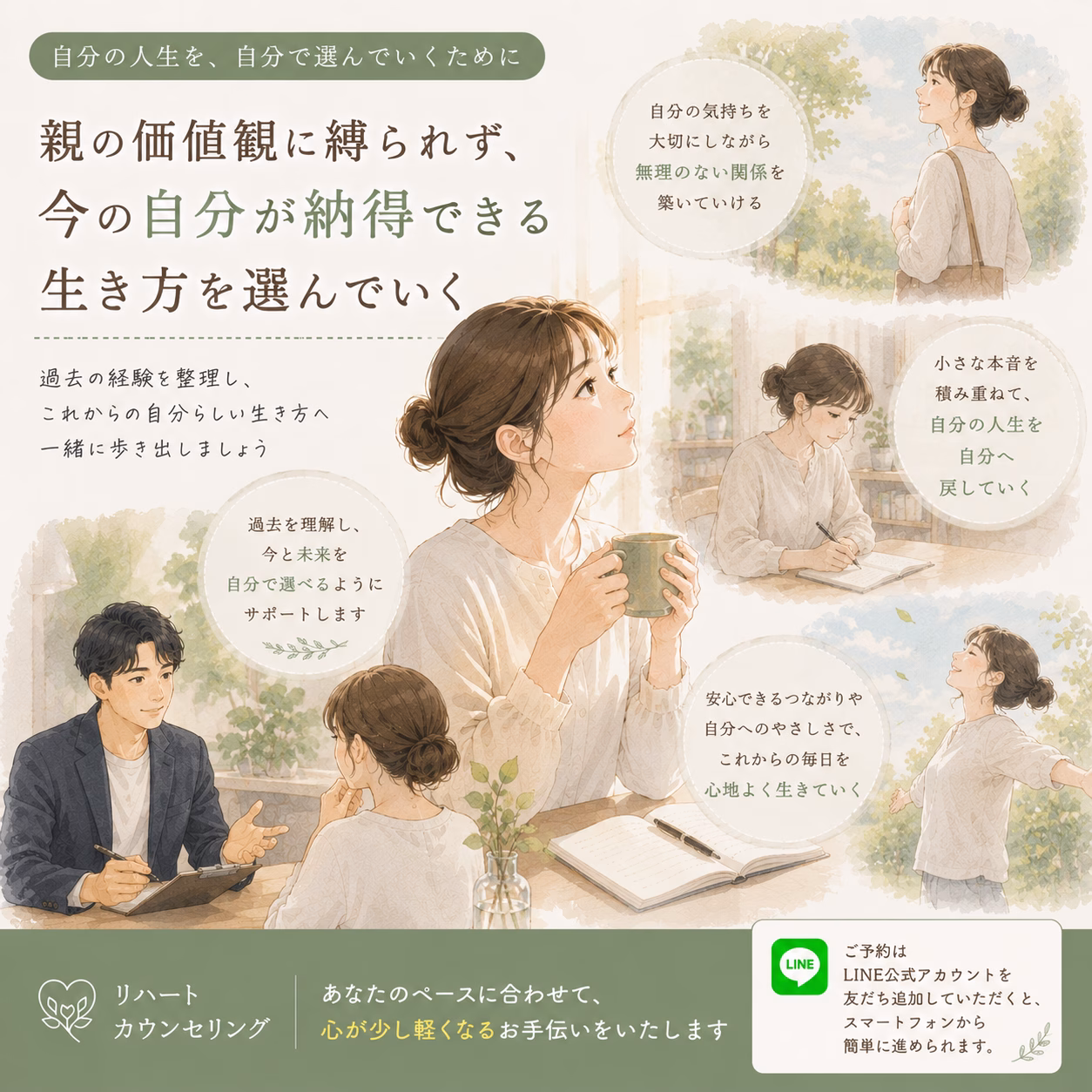 親の価値観に縛られず、今の自分が納得できる生き方を選んでいく